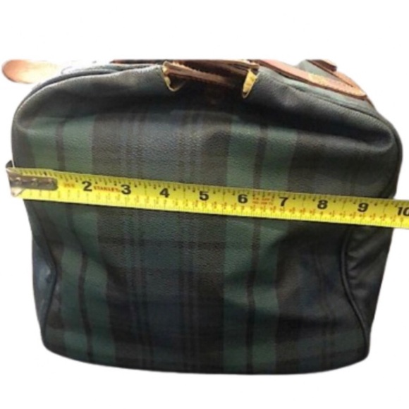 W RALPH LAUREN Black Watch Boston Travel Bag Coated Canvas Waxed Leather 52cm - Picture 11 of 17